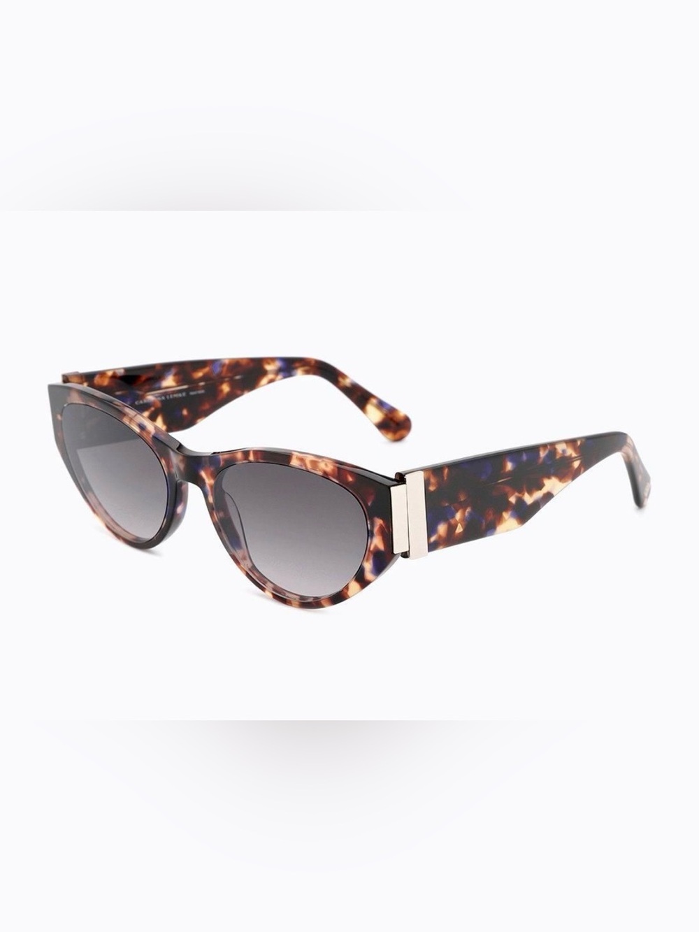 NEW Carolina Lemke Berlin Dree Brown & Blue Demi Cat Eye Sunglasses CL9188